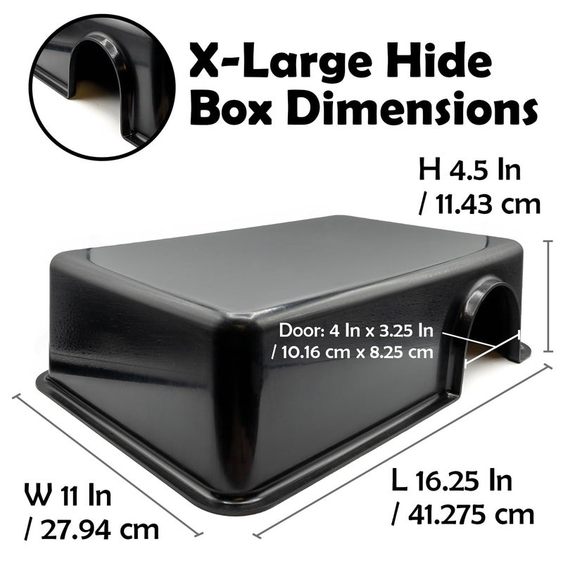 Pangea Reptile Hide Box (F - X-Large 16.25"x11"x4.5") - Fits Most Cages 2'x4' and up, Usable as Snake Tank Accessories, Good for Ball Python, Boas, Kingsnake - Image 2